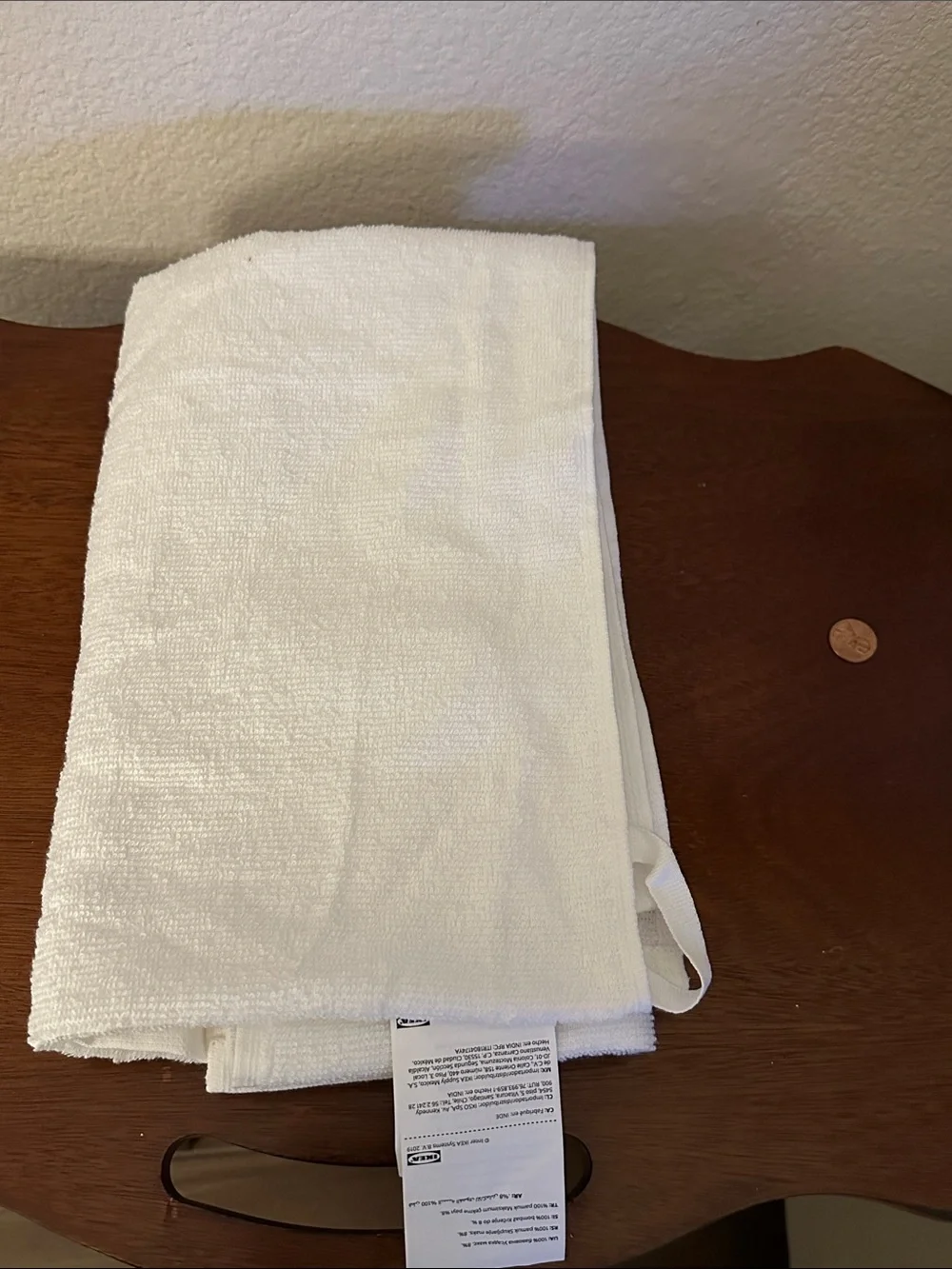 IKEA White Bath Towel with Care Label